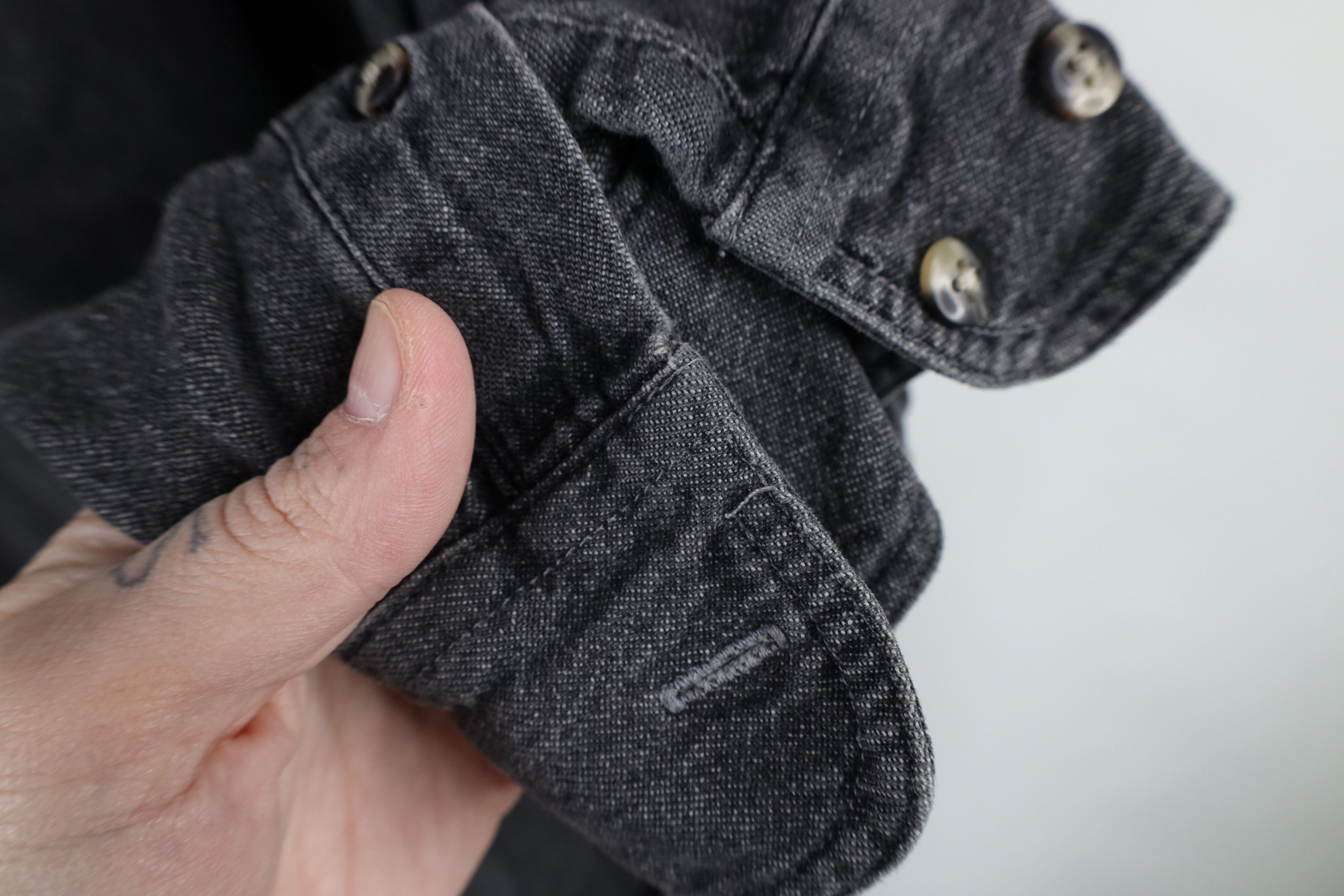 Vintage Vintage 90s Streetwear Jean Collared Button Down Shirt Black Size US XXL / EU 58 / 5 - 7 Thumbnail