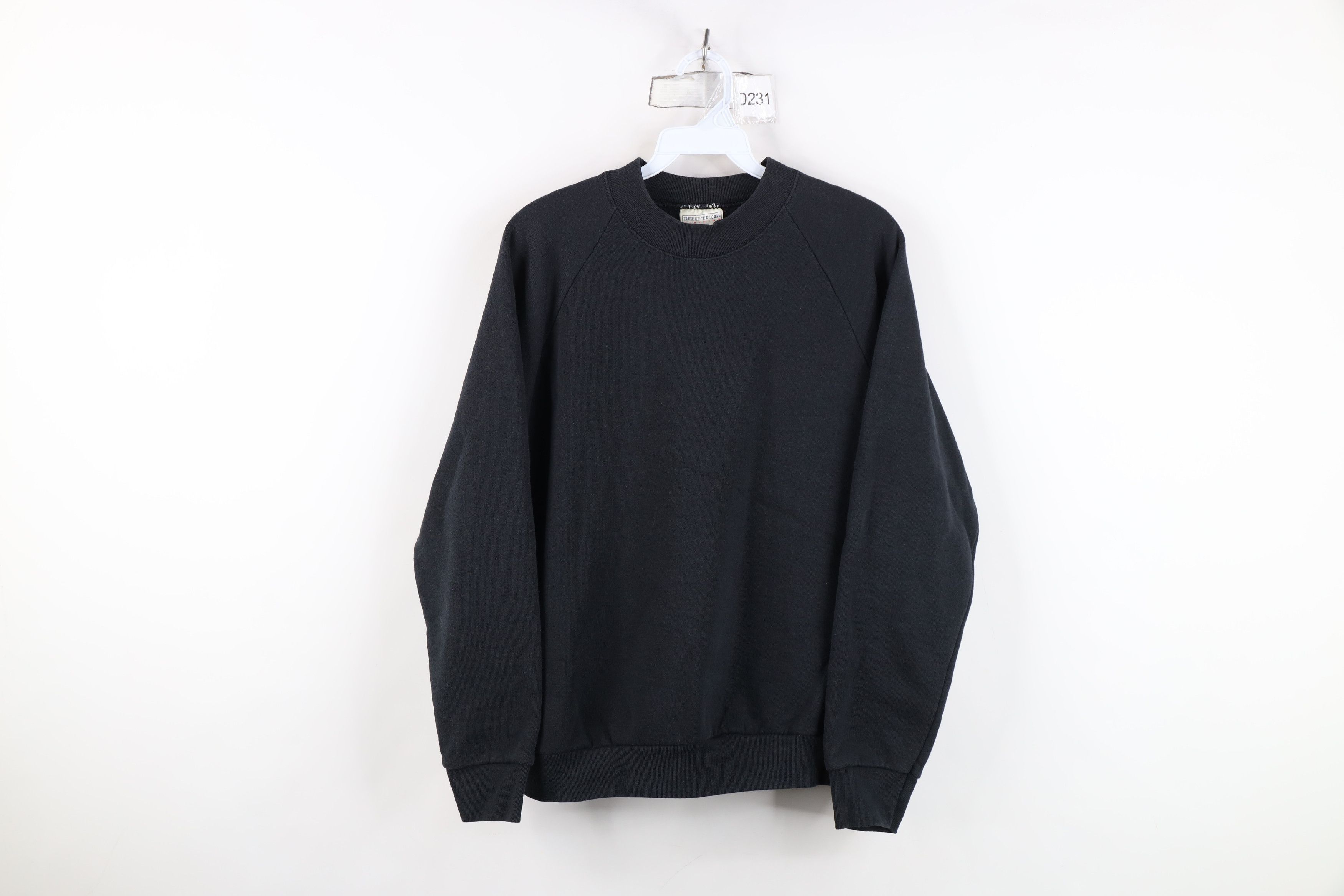 Vintage Vintage 90s Streetwear Blank Crewneck Sweatshirt Black Size M / US 6-8 / IT 42-44 - 1 Thumbnail