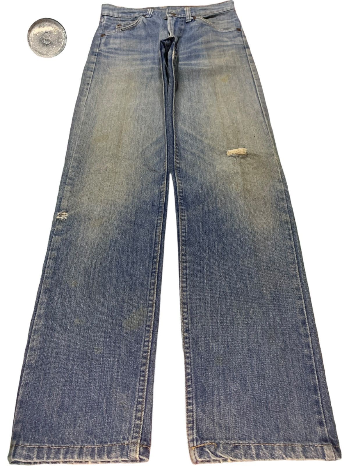 Levi's Vintage 70s Levis 505 Orange Tab Mud Wash Jeans Button #8 Size 28" / US 6 / IT 42 - 1 Thumbnail