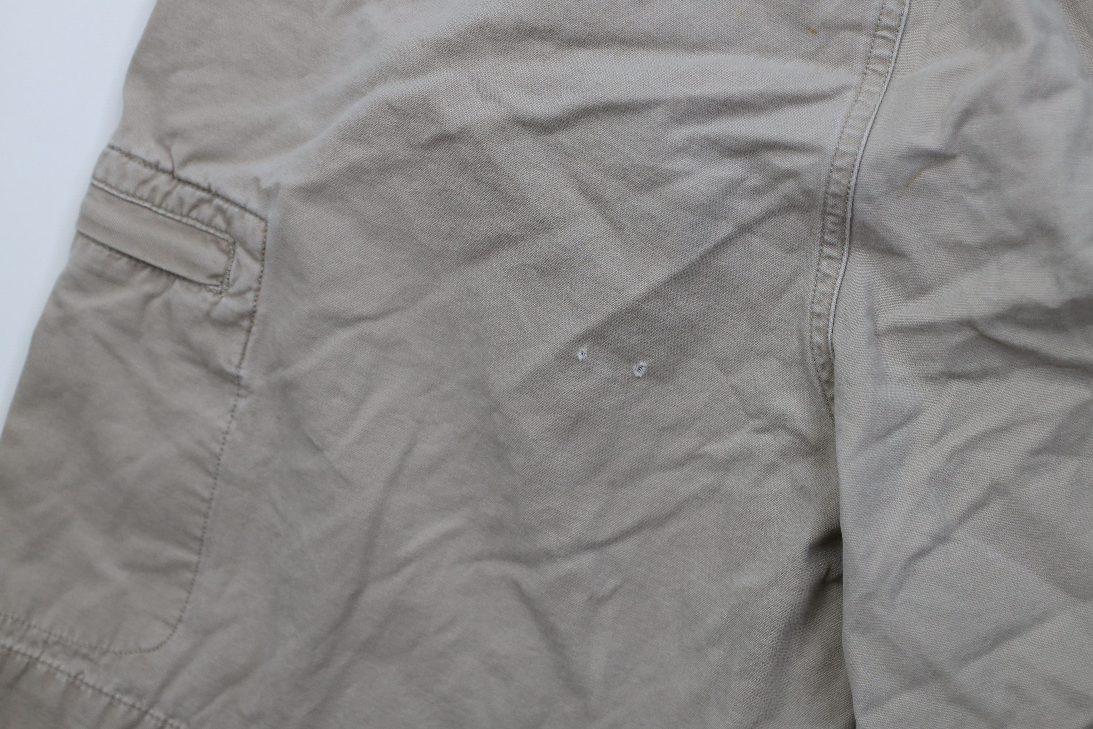 Vintage Vintage 90s Streetwear Striped Above Knee Cargo Shorts Beige Size US 30 / EU 46 - 14 Thumbnail
