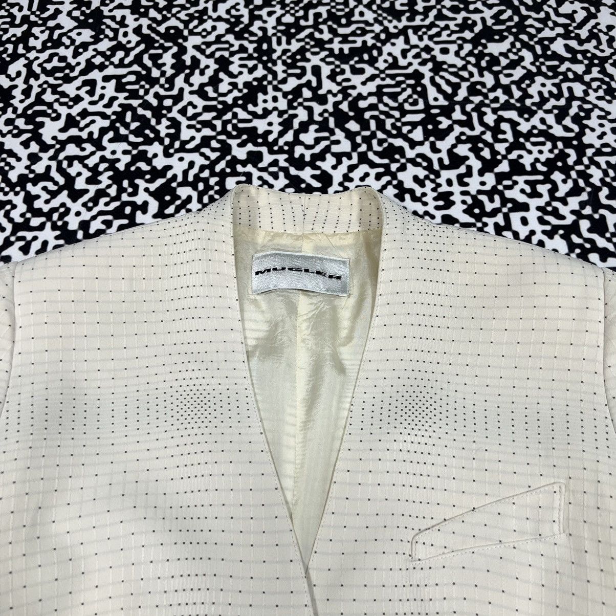 Mugler Vintage Y2K MUGLER Mini Dot Pattern Luxury Classic Blazer Size M / US 6-8 / IT 42-44 - 8 Thumbnail
