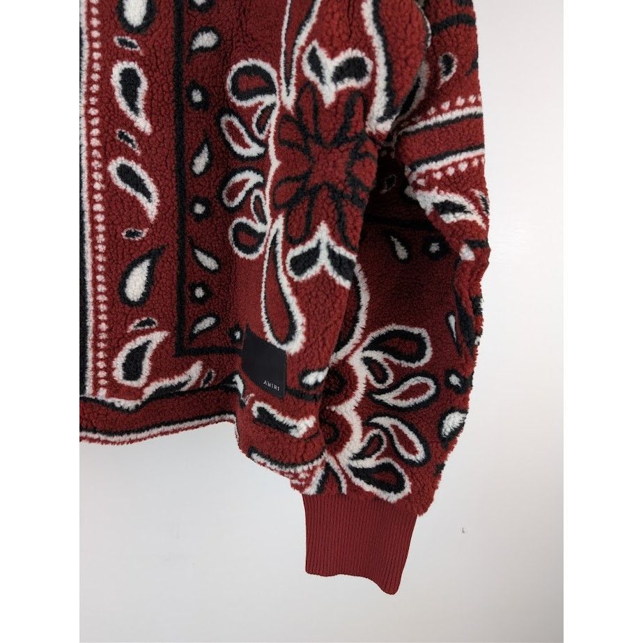 Amiri o1rshd1 Printed Bandana Fleece Hoodie in Red/Black Size US S / EU 44-46 / 1 - 13 Thumbnail