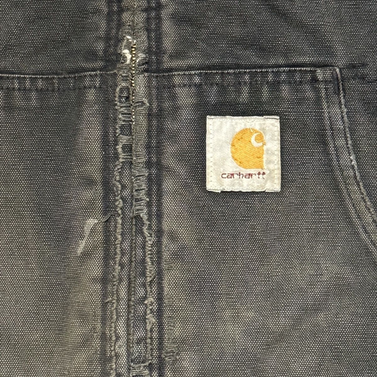 Carhartt Carhartt Black Hooded Duck Canvas Work Jacket SZ L Size US L / EU 52-54 / 3 - 3 Thumbnail