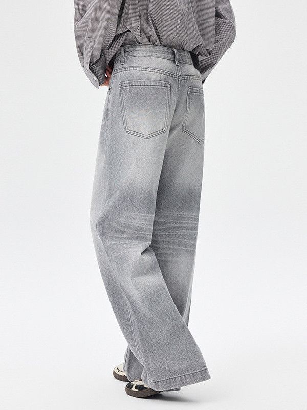Jean Men's Retro Straight-Leg Loose-Fit Distressed Wide-Leg Jeans Size US 32 / EU 48 - 4 Thumbnail