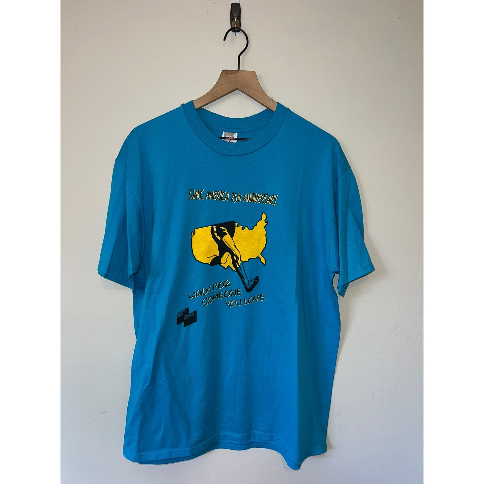 Jerzees Vintage Walk America Shirt Walk Blue Tee Graphic VTG 90s XL Size US XL / EU 56 / 4 - 1 Thumbnail