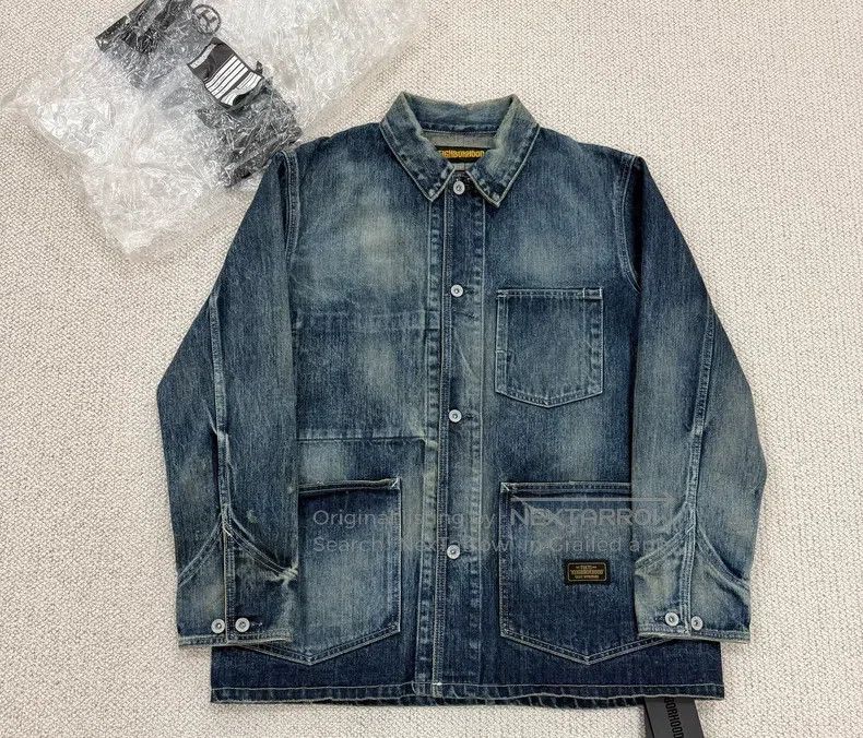 Neighborhood Neighborhood Washed Hustlas Jacket Denim Chore Paint