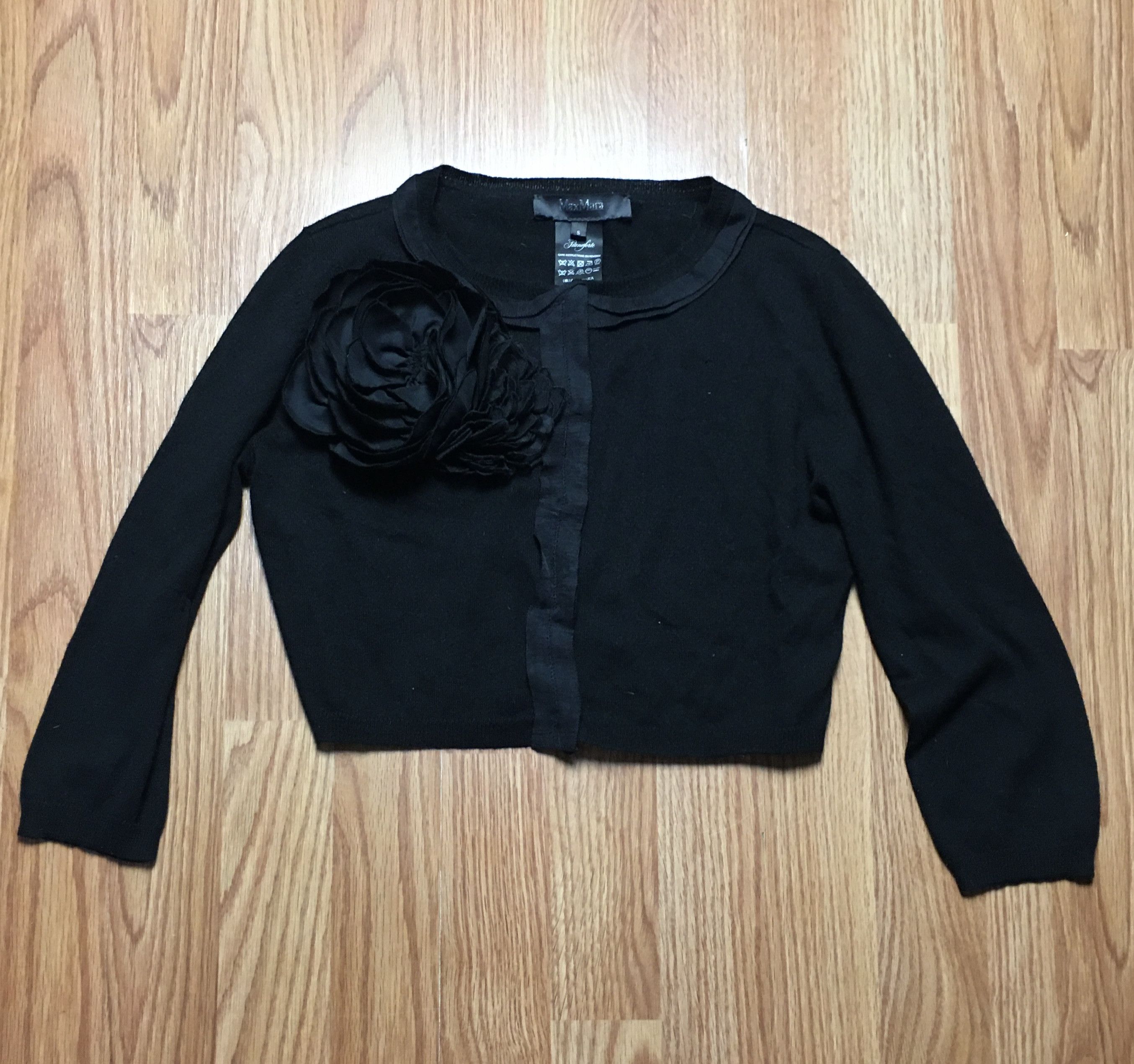 Max Mara Max Mara Pianoforte Silk Cashmere Flower Application Top S Size S / US 4 / IT 40 - 6 Thumbnail