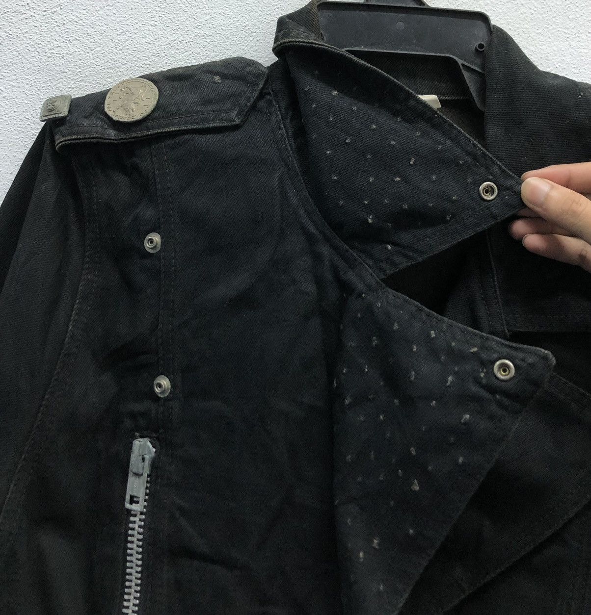 Other Vintage Parasuco Black Denim Moto Jacket - Made in Canada M Size M / US 6-8 / IT 42-44 - 6 Thumbnail
