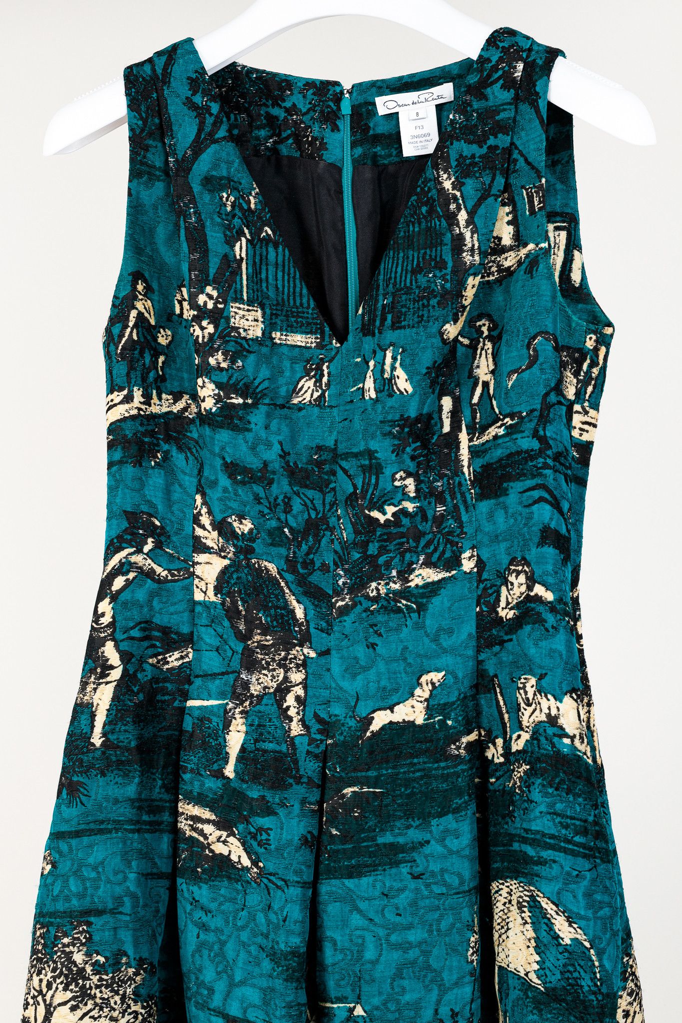 Oscar De La Renta Oscar de la Renta AW13 Jacquard Sleeveless Pleated Dress Size M / US 6-8 / IT 42-44 - 3 Thumbnail