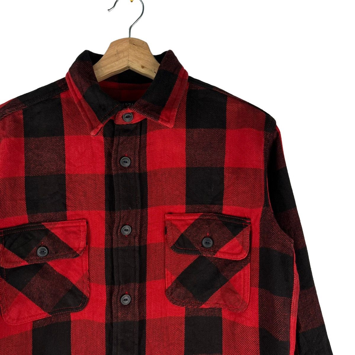 Flannel 🔥VINTAGE FLANNEL WOOL JACKET PUNK DESIGN ALCARZA JAPAN Size US M / EU 48-50 / 2 - 6 Thumbnail