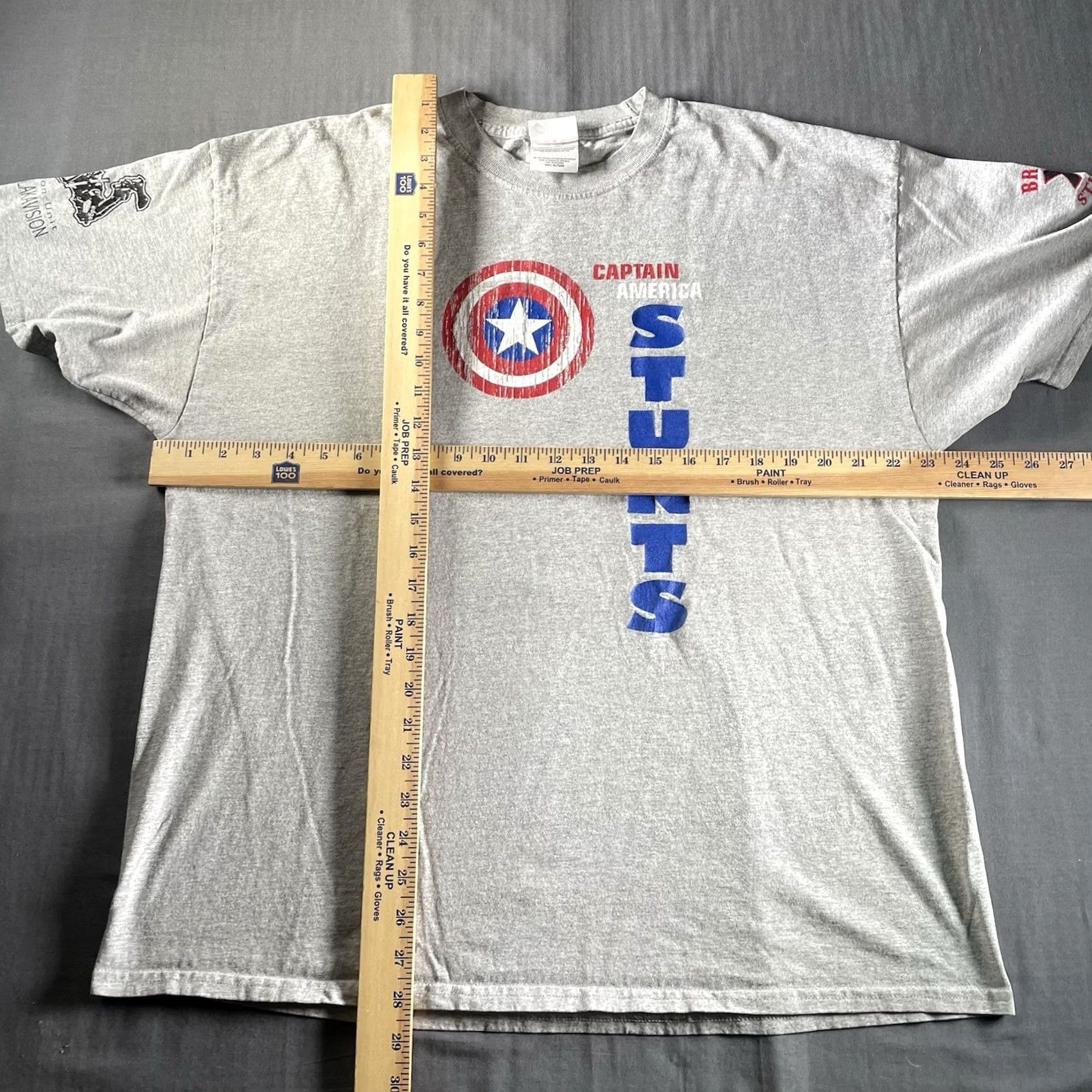 Vintage Captain America Winter Soldier Shirt XL Avengers Marvel Studios Crew Stunt Team Shirt Men Gray Cotton M & M Regular T-Shirt Marvel Universe 2010-2019 Size US XL / EU 56 / 4 - 6 Thumbnail
