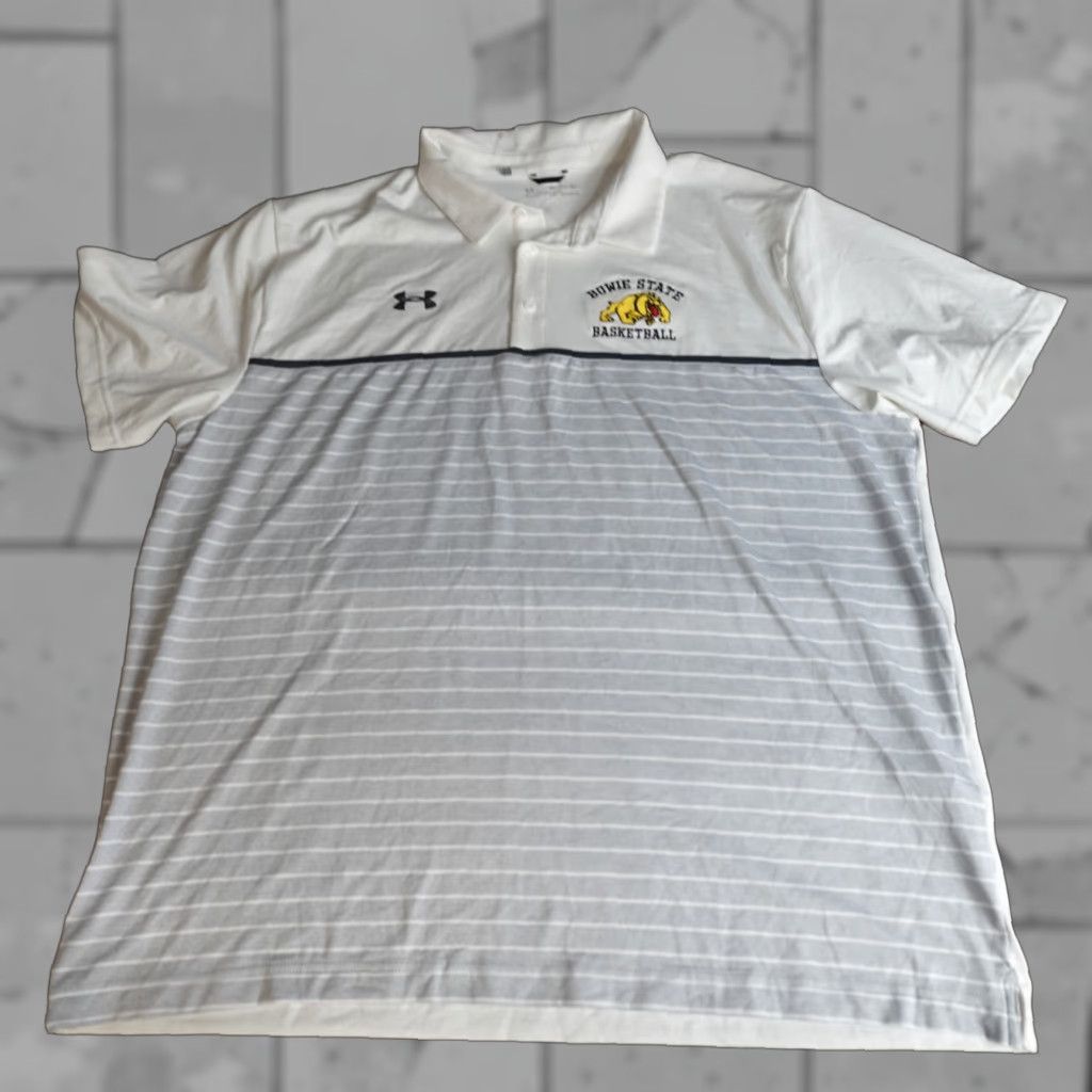 Under Armour Under Armour Polo Shirt 3XL Gray White Embroidered Bowie State Bulldogs NEW READ Size US XXL / EU 58 / 5 - 1 Thumbnail