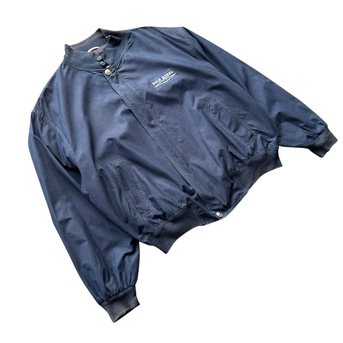 Trussardi Vintage Trussardi Rowing Gold Medal Navy Blue Bomber jacket Size US M / EU 48-50 / 2 - 7 Thumbnail