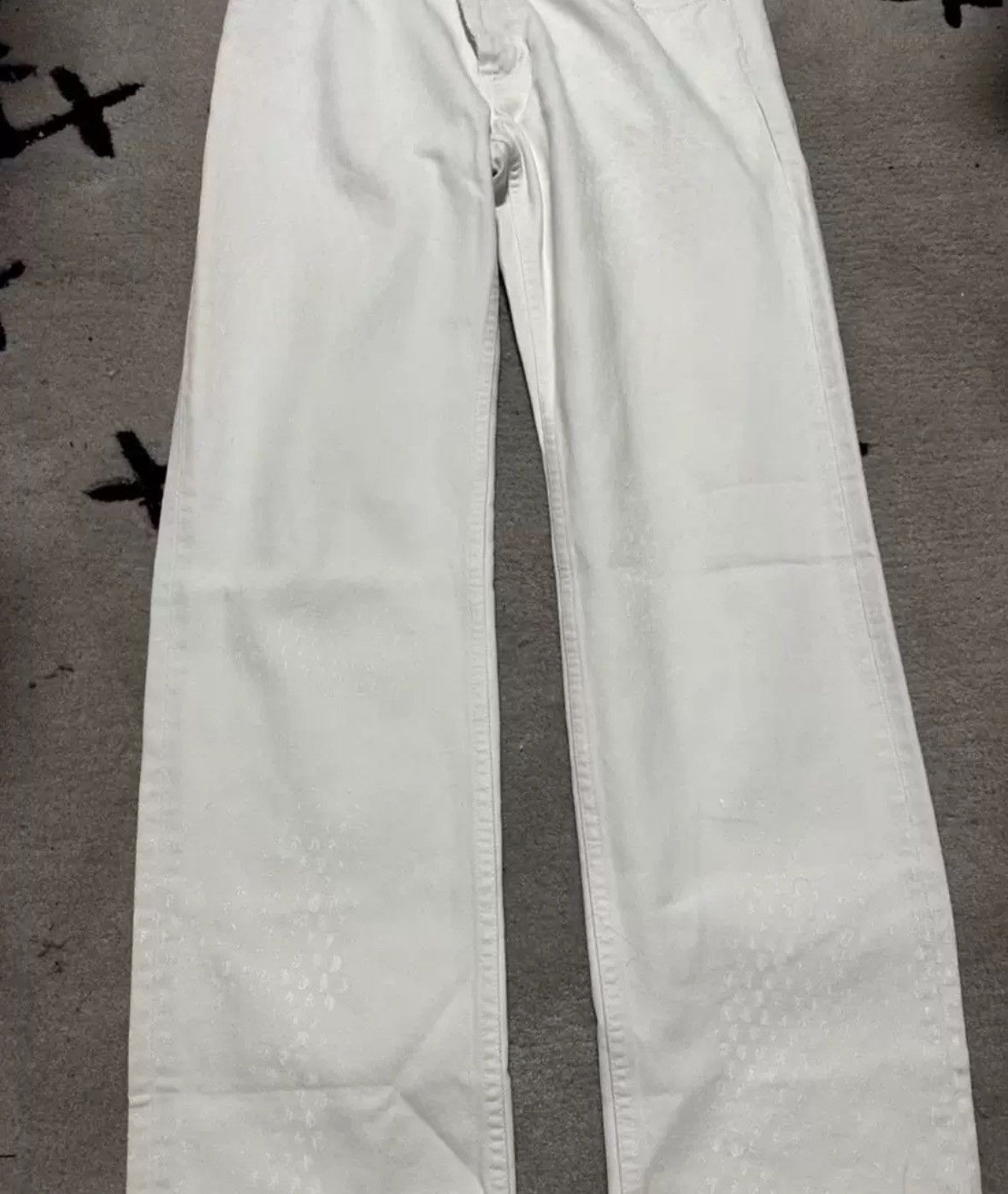 Helmut Lang Helmut Lang 2003ss, my regular tire print, white jeans Size US 32 / EU 48 - 3 Thumbnail