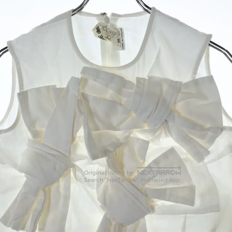 Comme des Garcons Comme Des Garcons White Retro Bow Vest Size XS / US 0-2 / IT 36-38 - 3 Thumbnail
