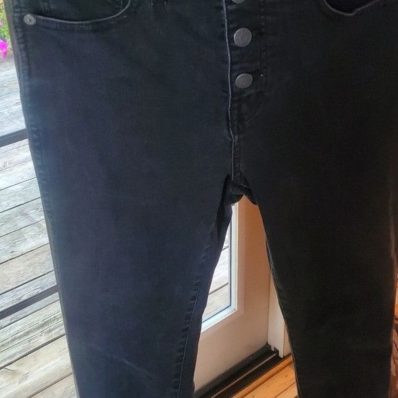 Madewell Madewell 10" High Rise Skinny Raw Edge Botton Fly Black Fros Size 27" / US 4 / IT 40 - 3 Thumbnail