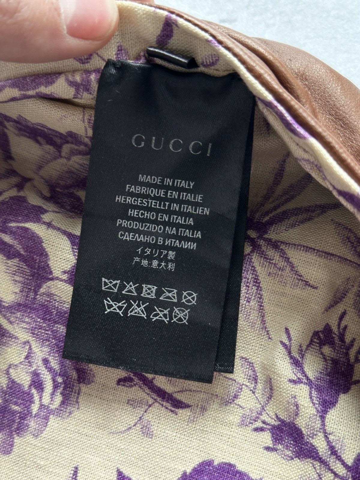 Gucci Leather Beret Hat Brown Size M 57 Linen Lining Size ONE SIZE - 8 Thumbnail