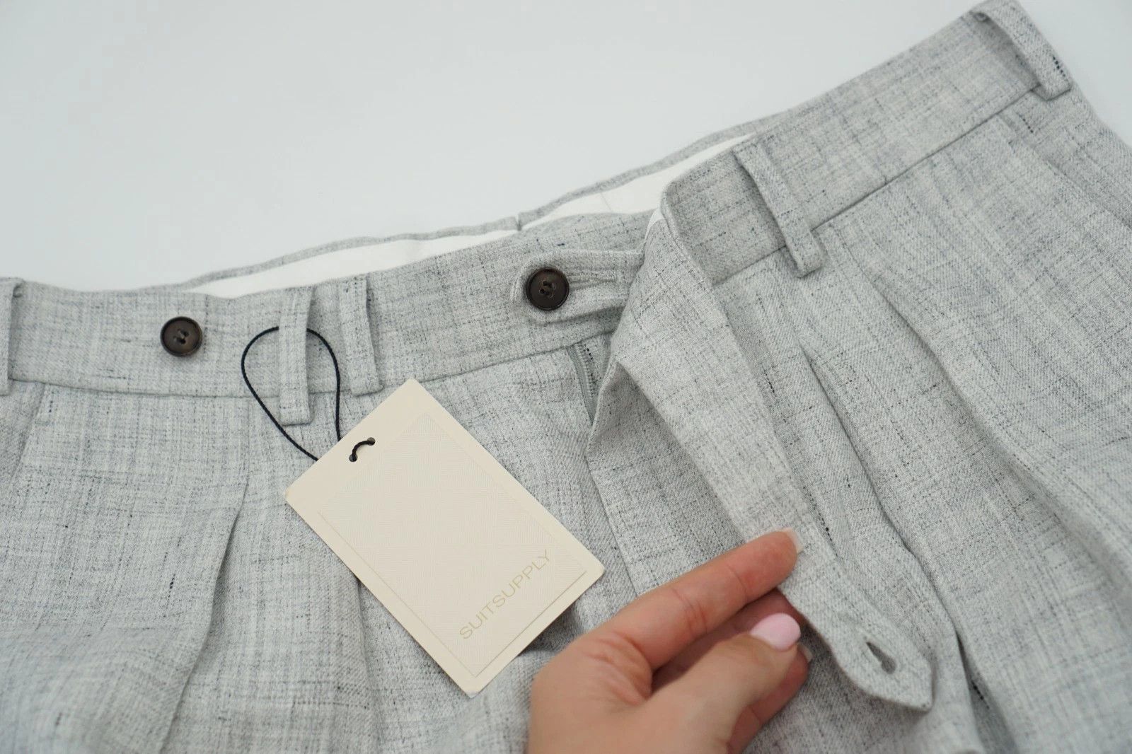 Suitsupply Men Suitsupply Pants Grey 100% Pure Linen Size UK/US38 Size 38R - 3 Thumbnail