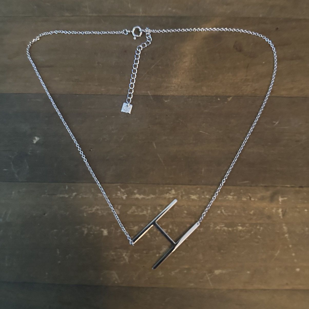 Other Cai silver tone sideway initial letter H necklace Size ONE SIZE - 4 Thumbnail
