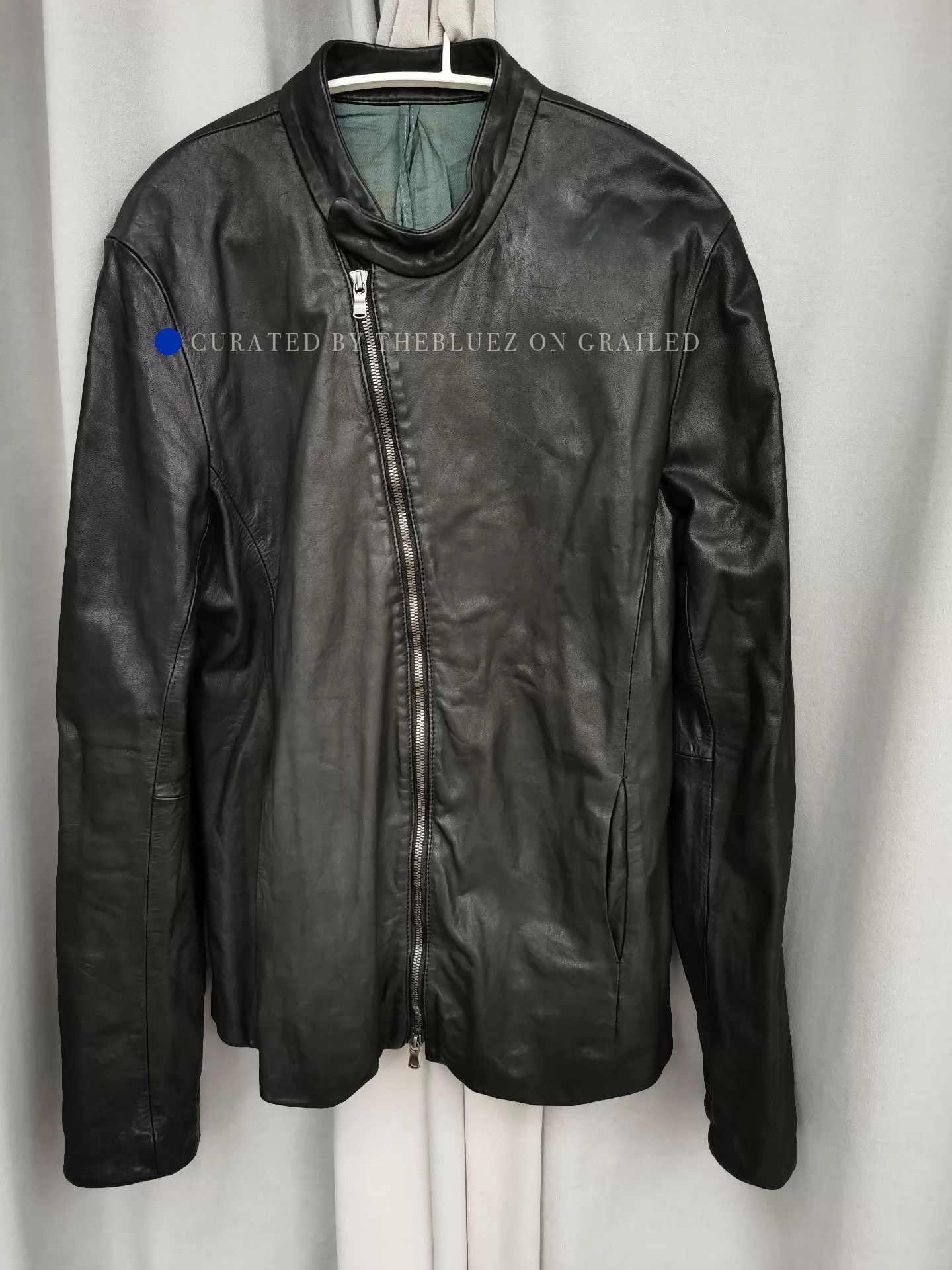 The Viridi-anne Black Leather Jacket with Zipper Cuffs Size US XL / EU 56 / 4 - 1 Thumbnail
