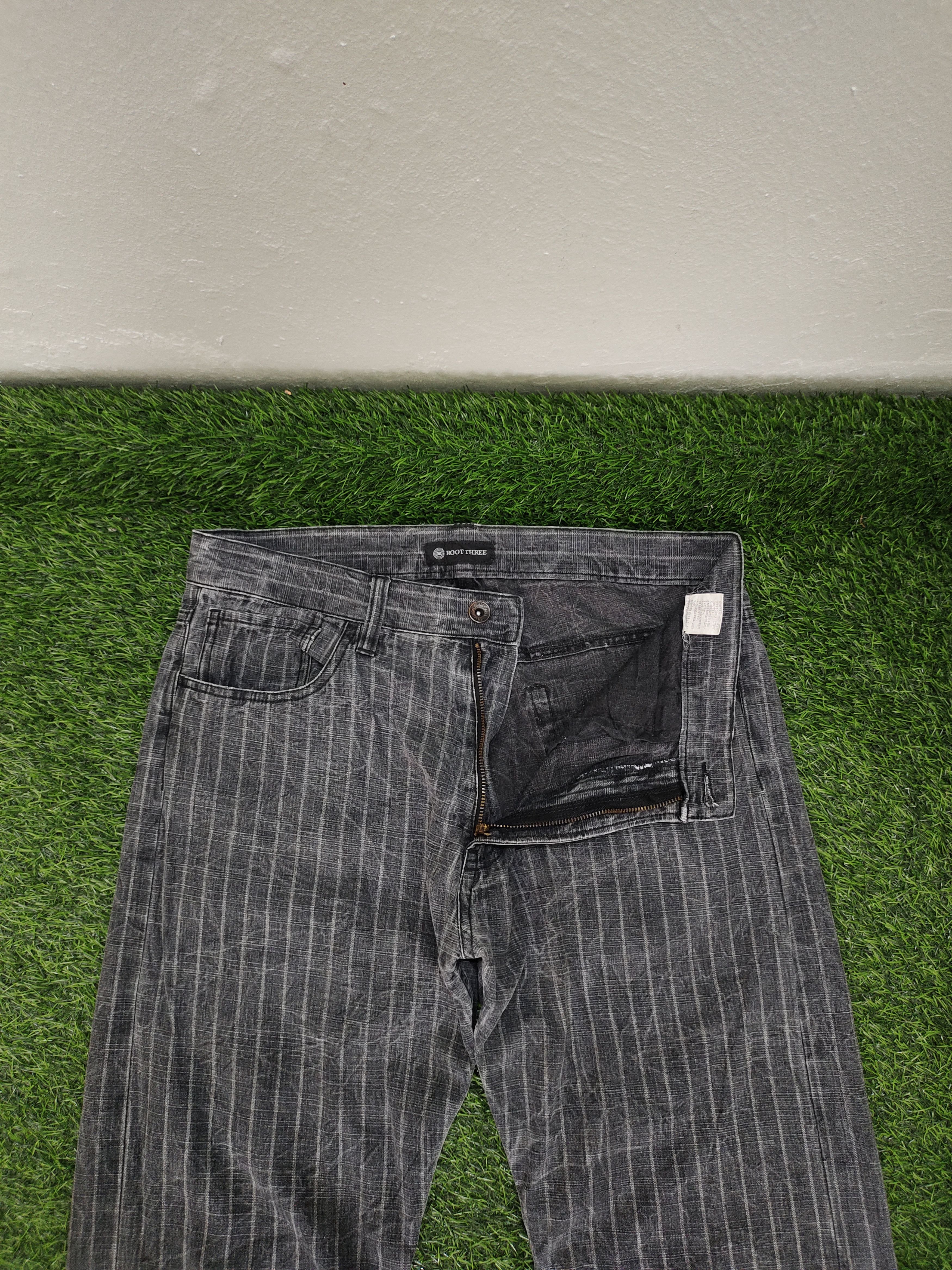If Six Was Nine Vintage Root Three Japan Black Faded Striped Denim Pants Size US 32 / EU 48 - 8 Thumbnail