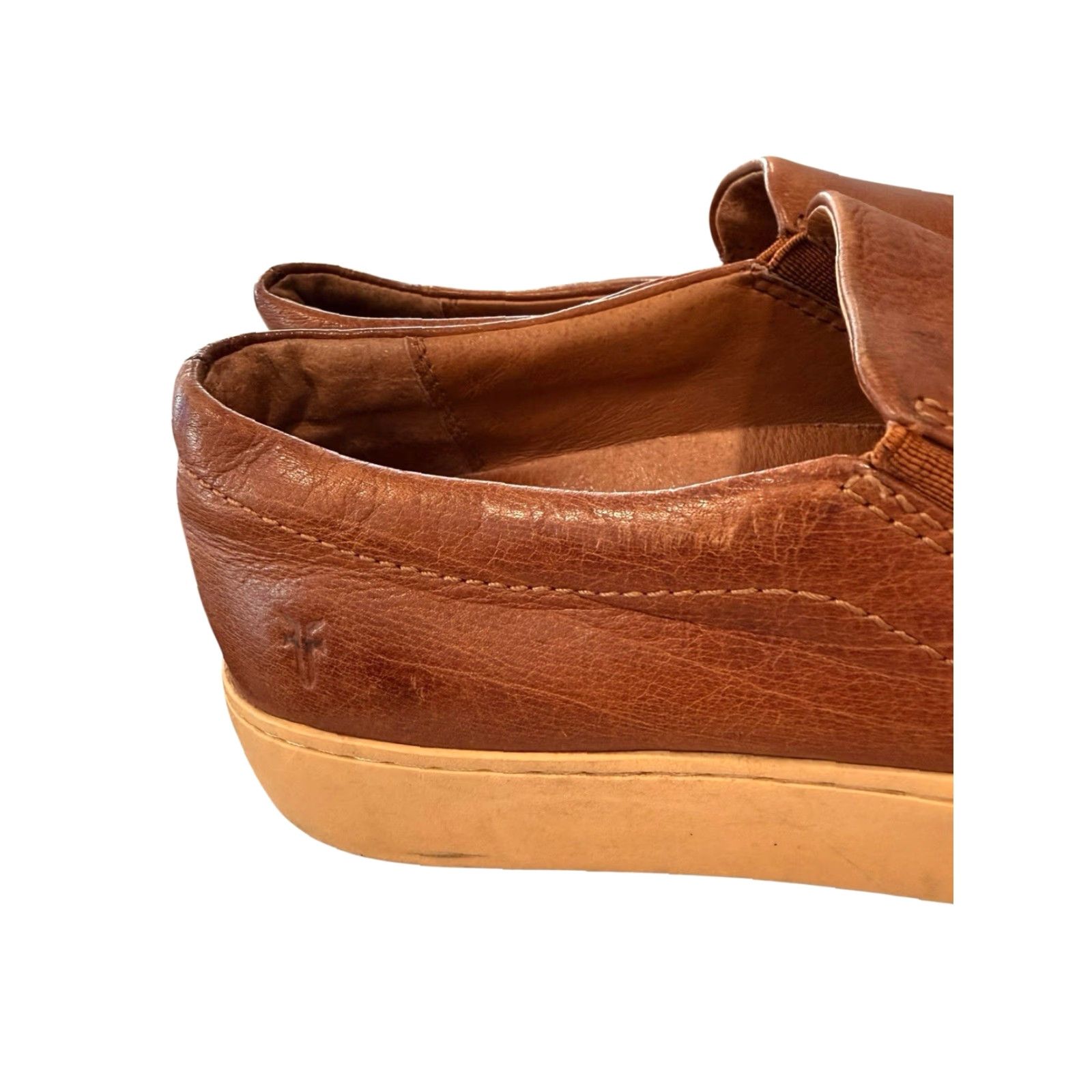 Frye Frye Lena Cognac Leather Slip On Sneakers Women’s Size 6.5 M (Slip-On, Flat) Size US 7 / IT 37 - 4 Thumbnail
