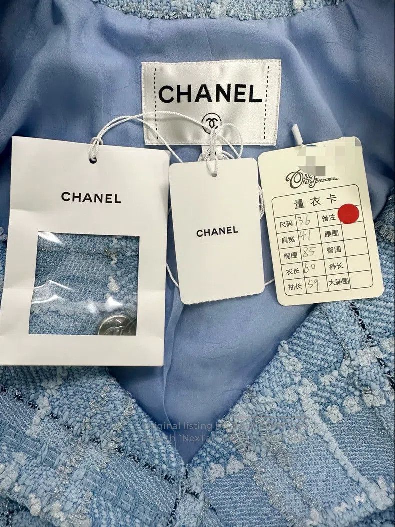 Chanel Chanel Blue plaid tweed coat Size XS / US 0-2 / IT 36-38 - 4 Thumbnail