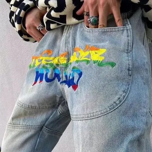 Jean × Vintage Y2K Streetwear Letter Embroidery Blue Jean Size US 30 / EU 46 - 4 Thumbnail