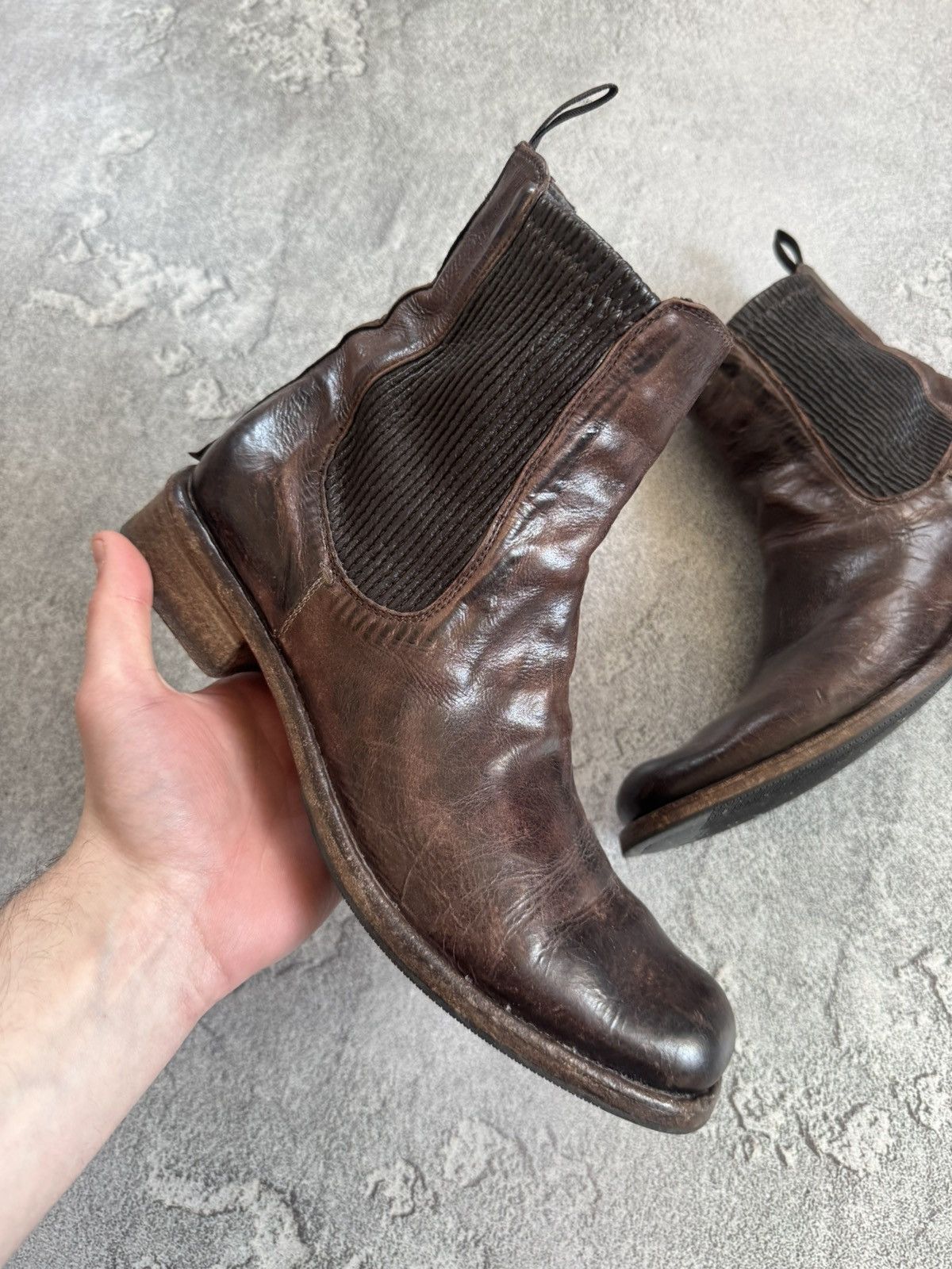 Shoto Shoto 41size brown leather Chelsea boost distressed style Size US 8 / EU 41 - 7 Thumbnail