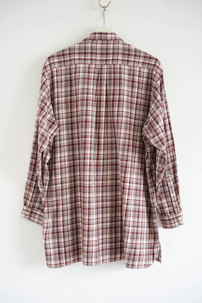 Yohji Yamamoto Yohji Yamamoto size os 90s Red and White Plaid Vintage Shi Size US M / EU 48-50 / 2 - 2 Thumbnail