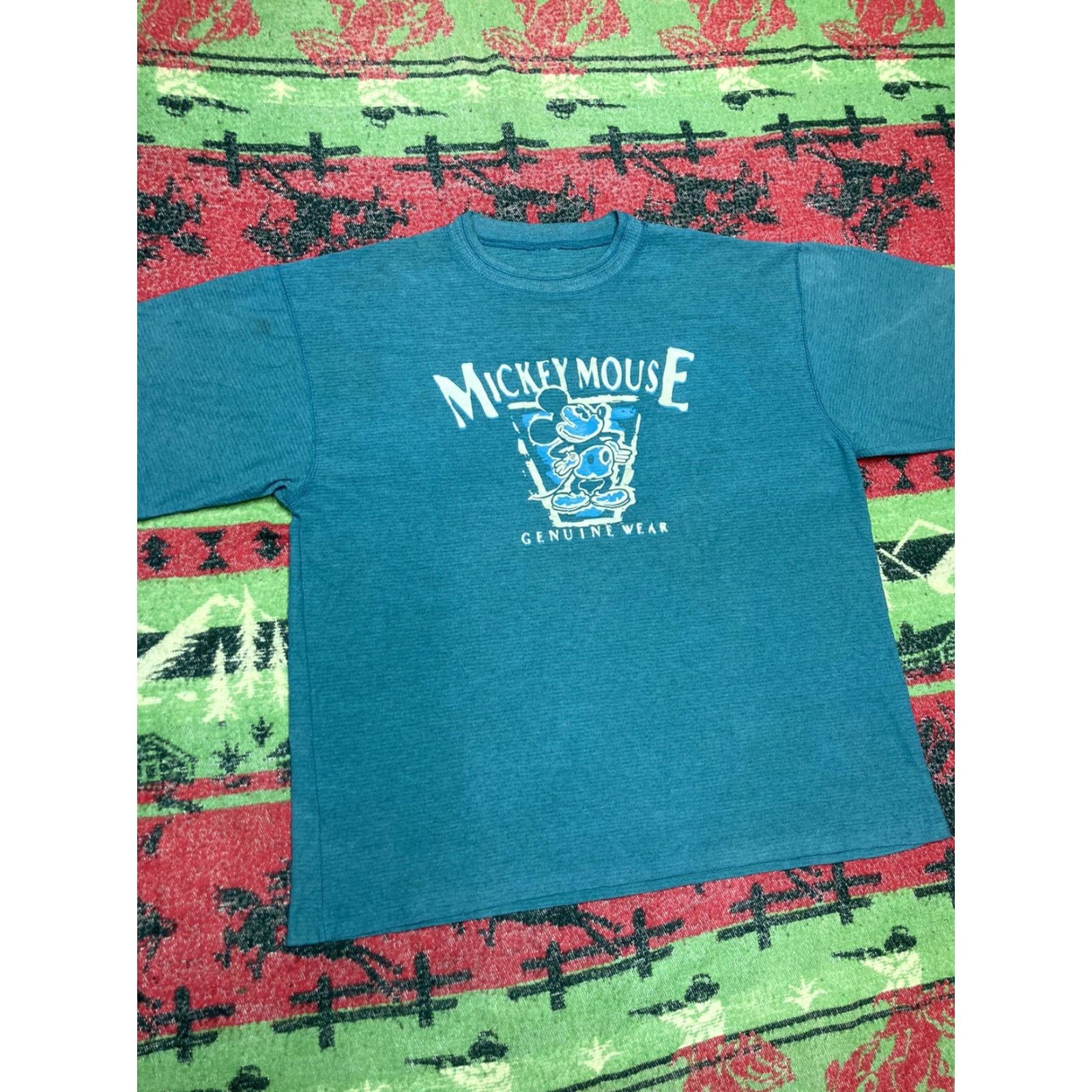 Mickey Unlimited VINTAGE 90s Disney t shirt Mickey Mouse genuine wear art graphic striped XL Size US XL / EU 56 / 4 - 2 Thumbnail