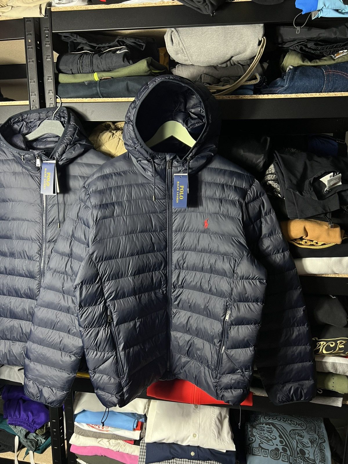 Polo Ralph Lauren Polo Ralph Lauren Navy Water Repellent Hooded Puffer Jacket Size US L / EU 52-54 / 3 - 5 Thumbnail