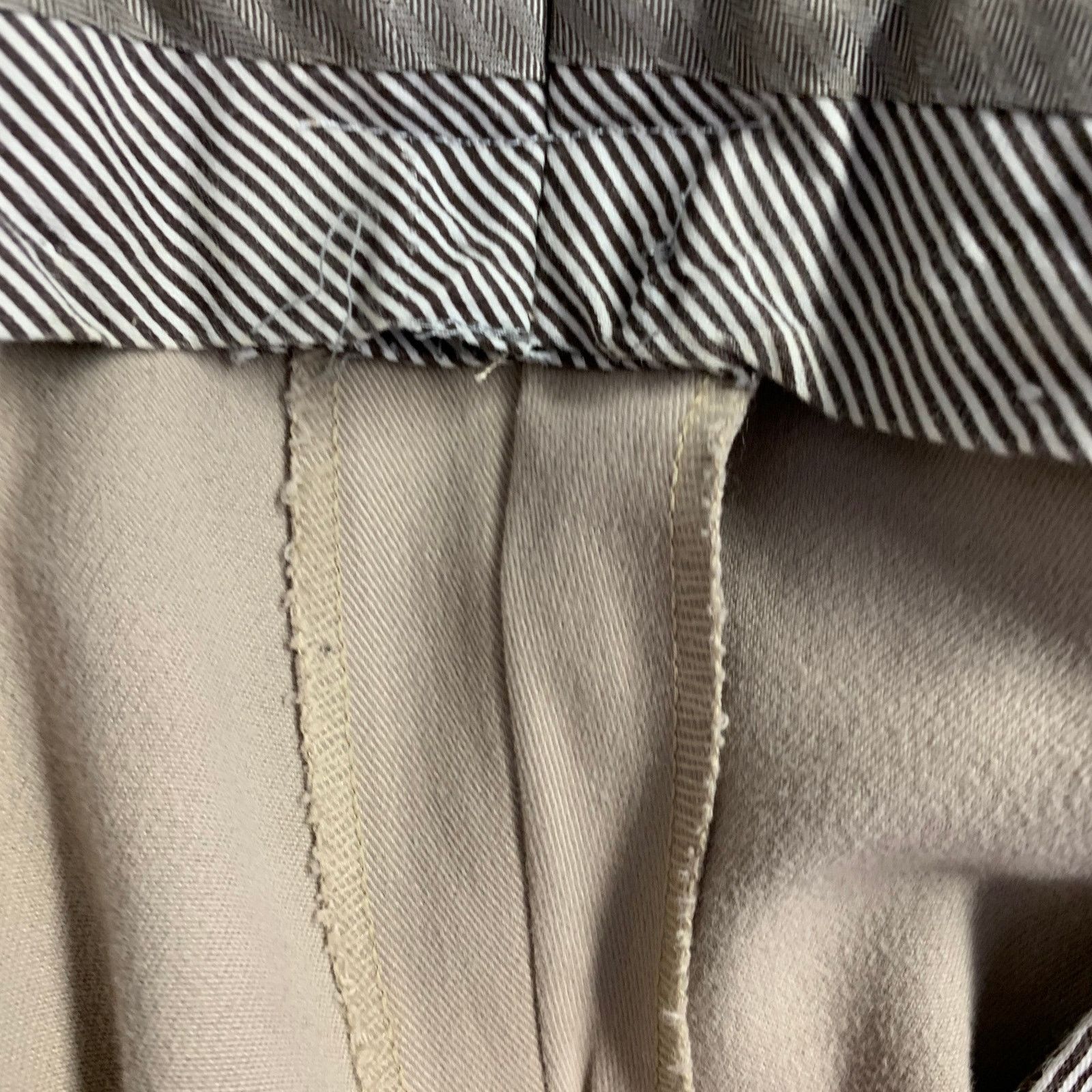 Ermenegildo Zegna ERMENEGILDO ZEGNA Beige Cotton Blend Flat Front Casual Pants Size US 38 / EU 54 - 12 Thumbnail