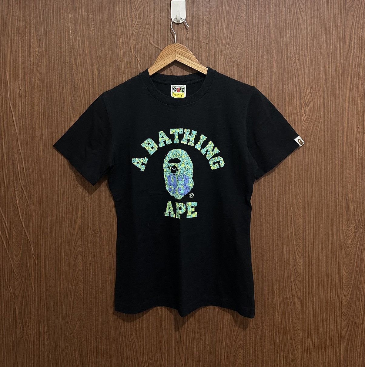 Image of Bape Bubble College Tee in Black, Women's (Size Small)