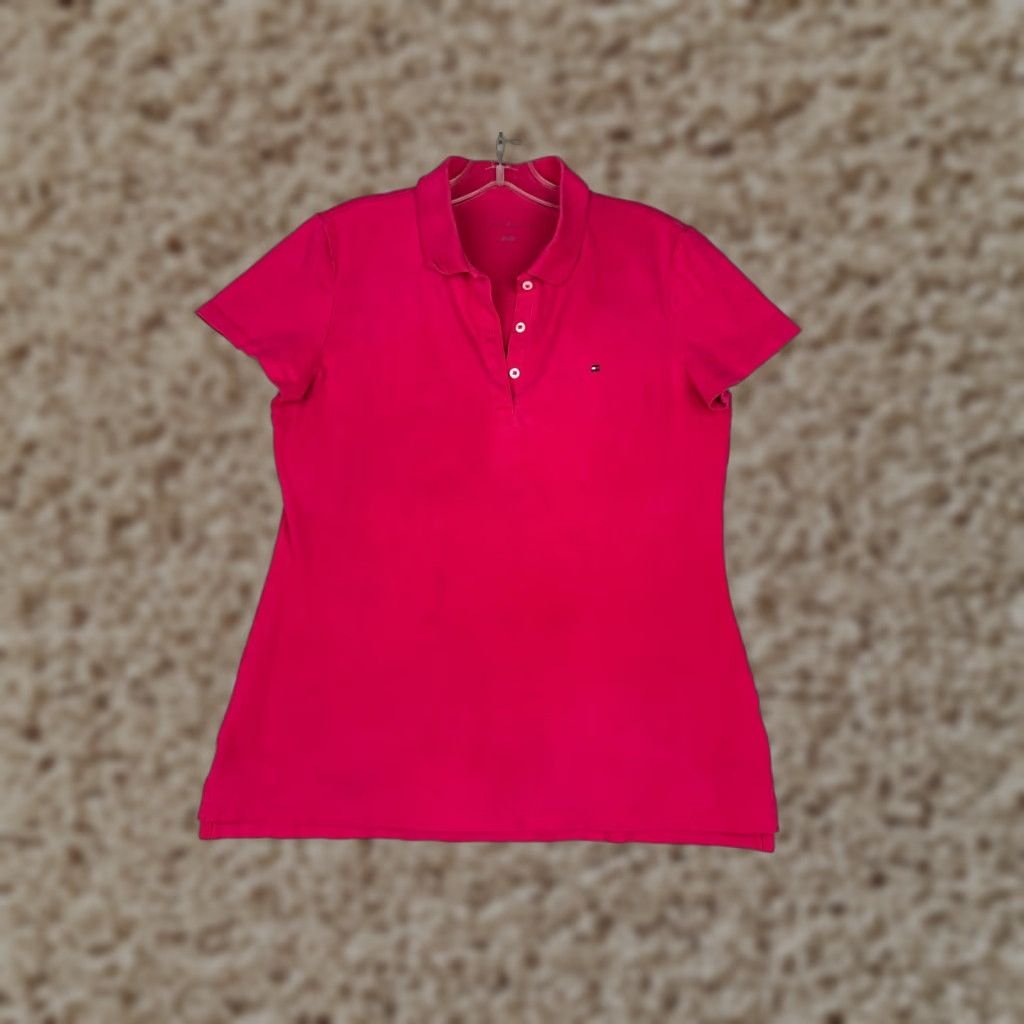 Tommy Hilfiger Tommy Hilfiger Polo Shirt Women M Pink Cotton Blend Short Sleeve Shirt Casual Womens Polo Size M / US 6-8 / IT 42-44 - 1 Thumbnail