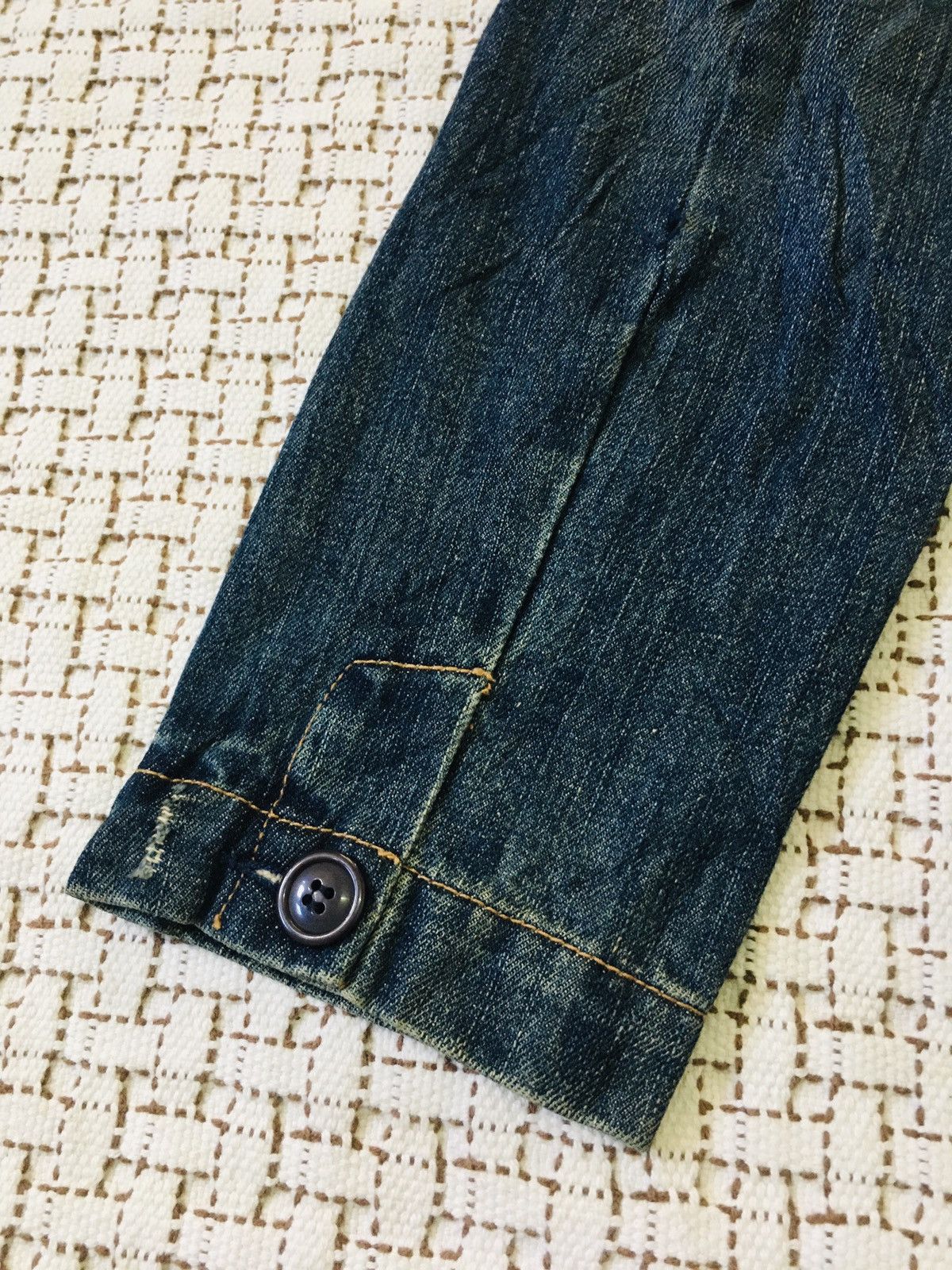 Japanese Brand Press Attache Spiral Zipper Denim Jacket (17) Size US L / EU 52-54 / 3 - 11 Thumbnail