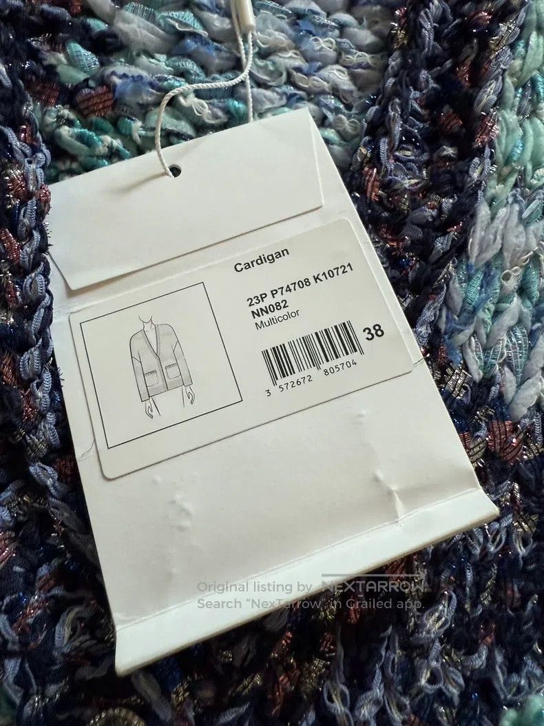 Chanel Chanel 23p blue thick line silhouette knitted cardigan coa Size XS / US 0-2 / IT 36-38 - 4 Thumbnail