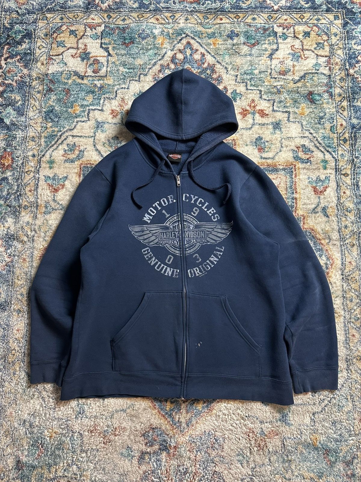Harley Davidson Harley Davidson Skull Biker Girl Zip-up Hoodie Large ...
