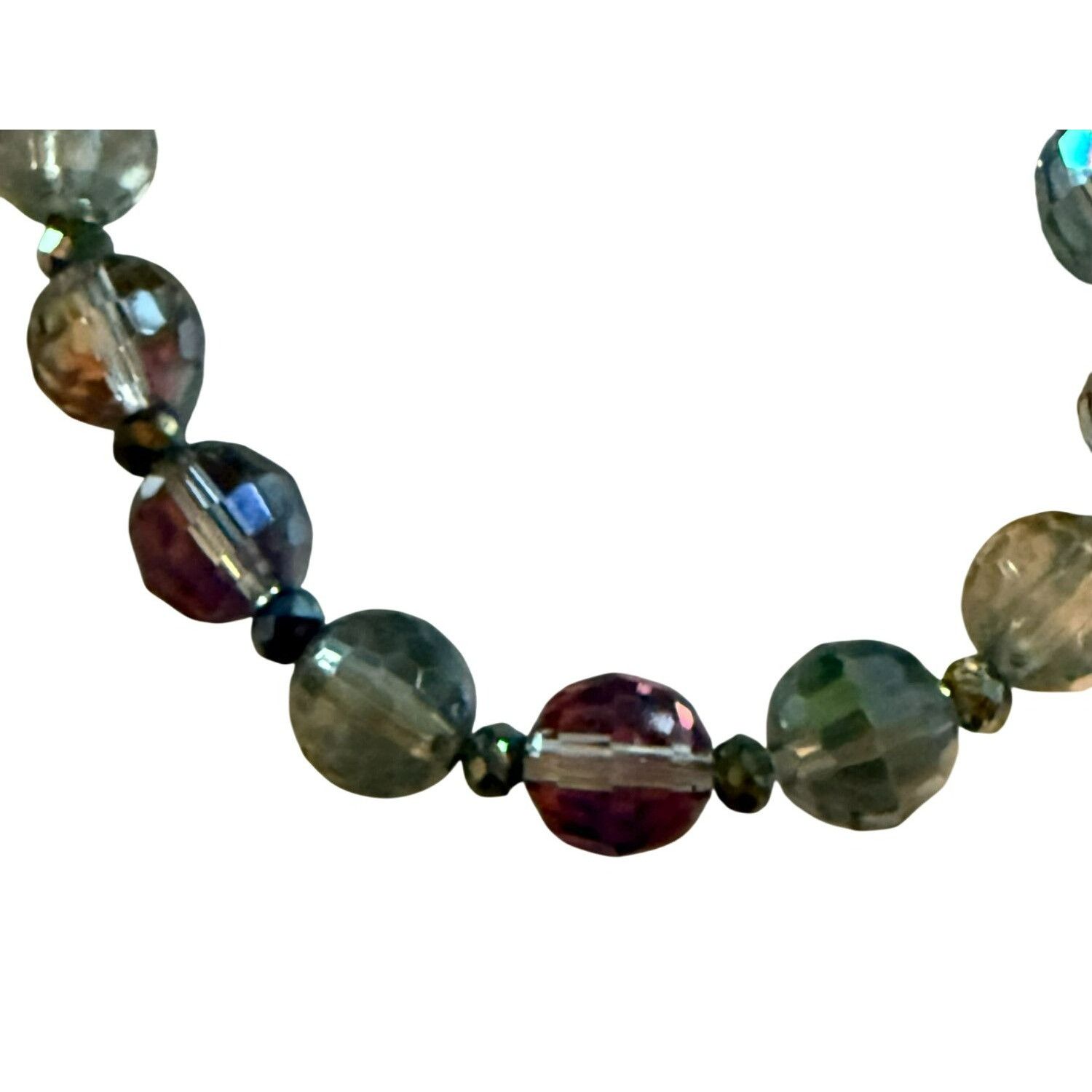 Other Multicolor Faceted Bead Stretch Bracelet Green Clear Pink Size ONE SIZE - 3 Thumbnail