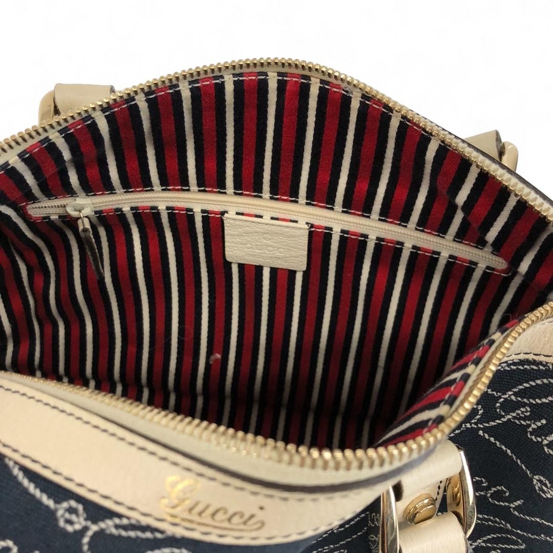 Gucci Gucci - Navy Monogram Handbag Shoulder Bag Blue Size ONE SIZE - 5 Thumbnail