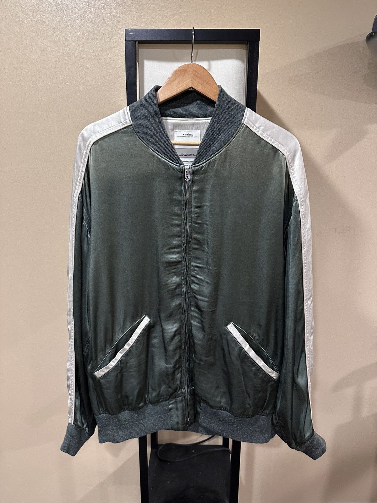 Visvim Visvim Douglas Jkt SS21 Satin Green Zip Souvenir Jacket Size US XL / EU 56 / 4 - 1 Thumbnail