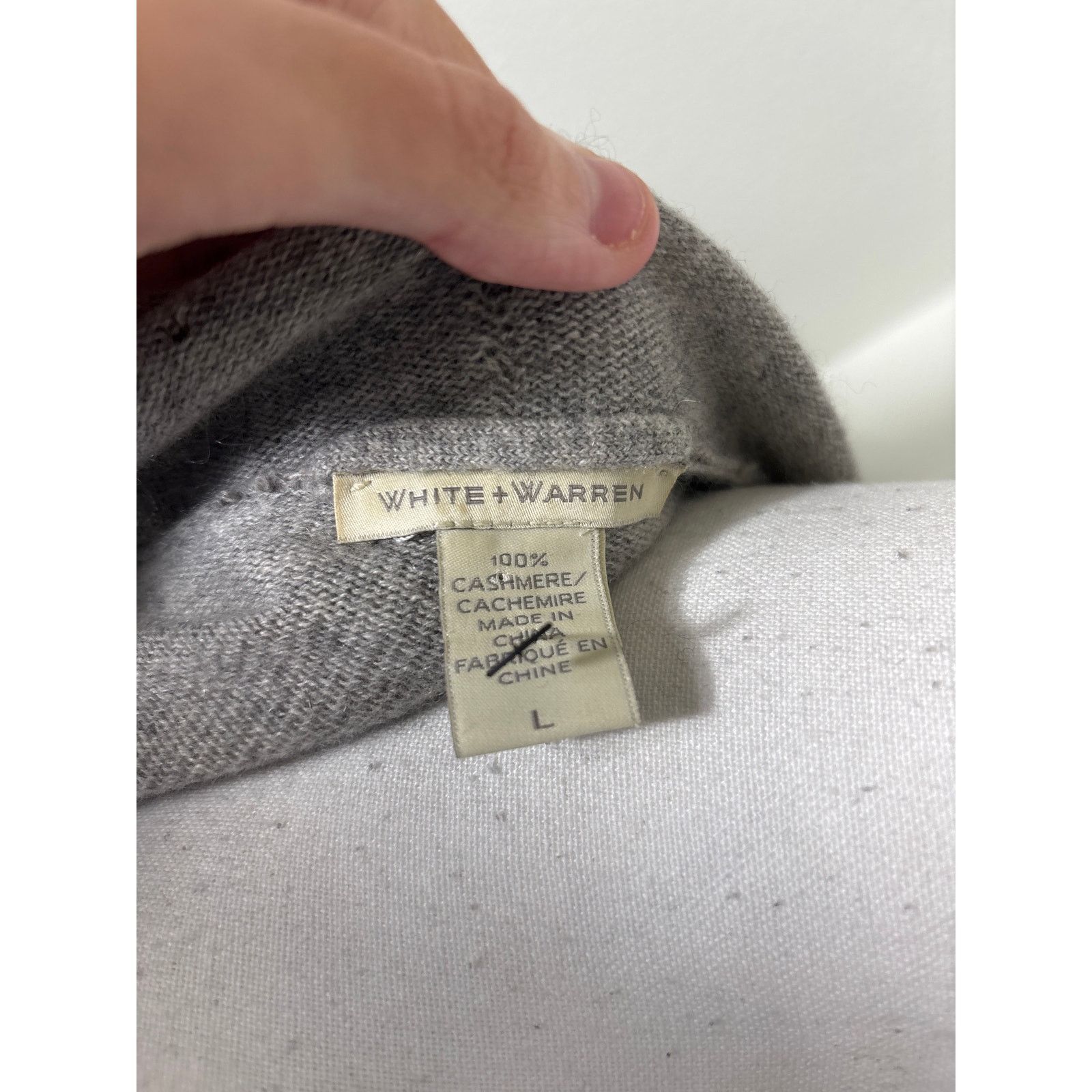 White + Warren White + Warren Gray Cashmere Cardigan Sz L Size L / US 10 / IT 46 - 4 Thumbnail