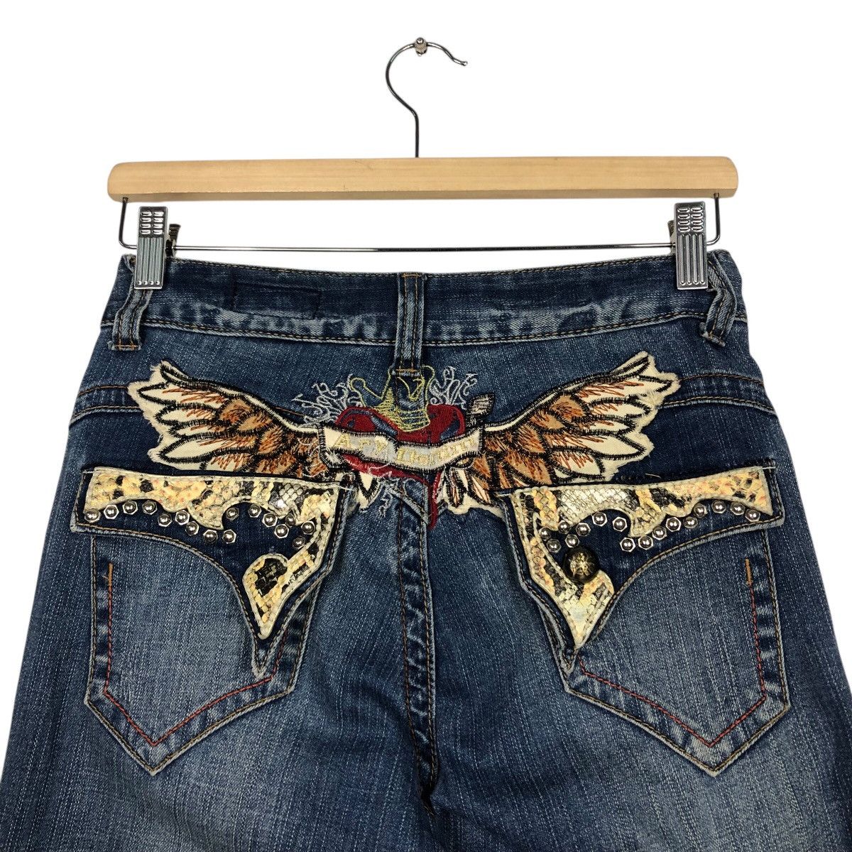 Japanese Brand ARY Denim “Angel Wing” Embroidered Back Graphic Jeans Size 28" / US 6 / IT 42 - 14 Thumbnail
