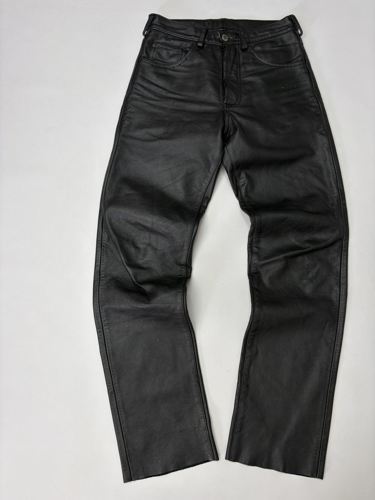 Hedi Slimane 🔥 Vintage Leather Pants 00s Italian Rock Noir Archive Grunge Size US 30 / EU 46 - 3 Thumbnail