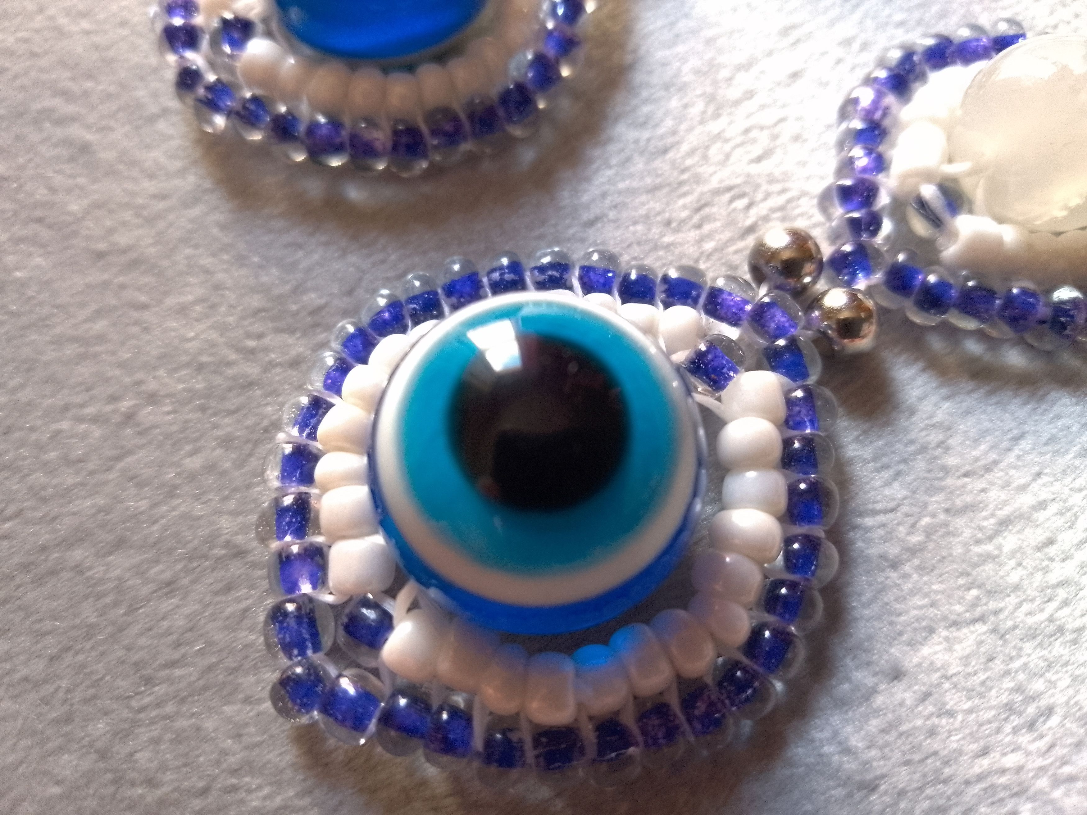 Other Boho Earrings Eye of Nazar and moonstones gems Size ONE SIZE - 4 Thumbnail
