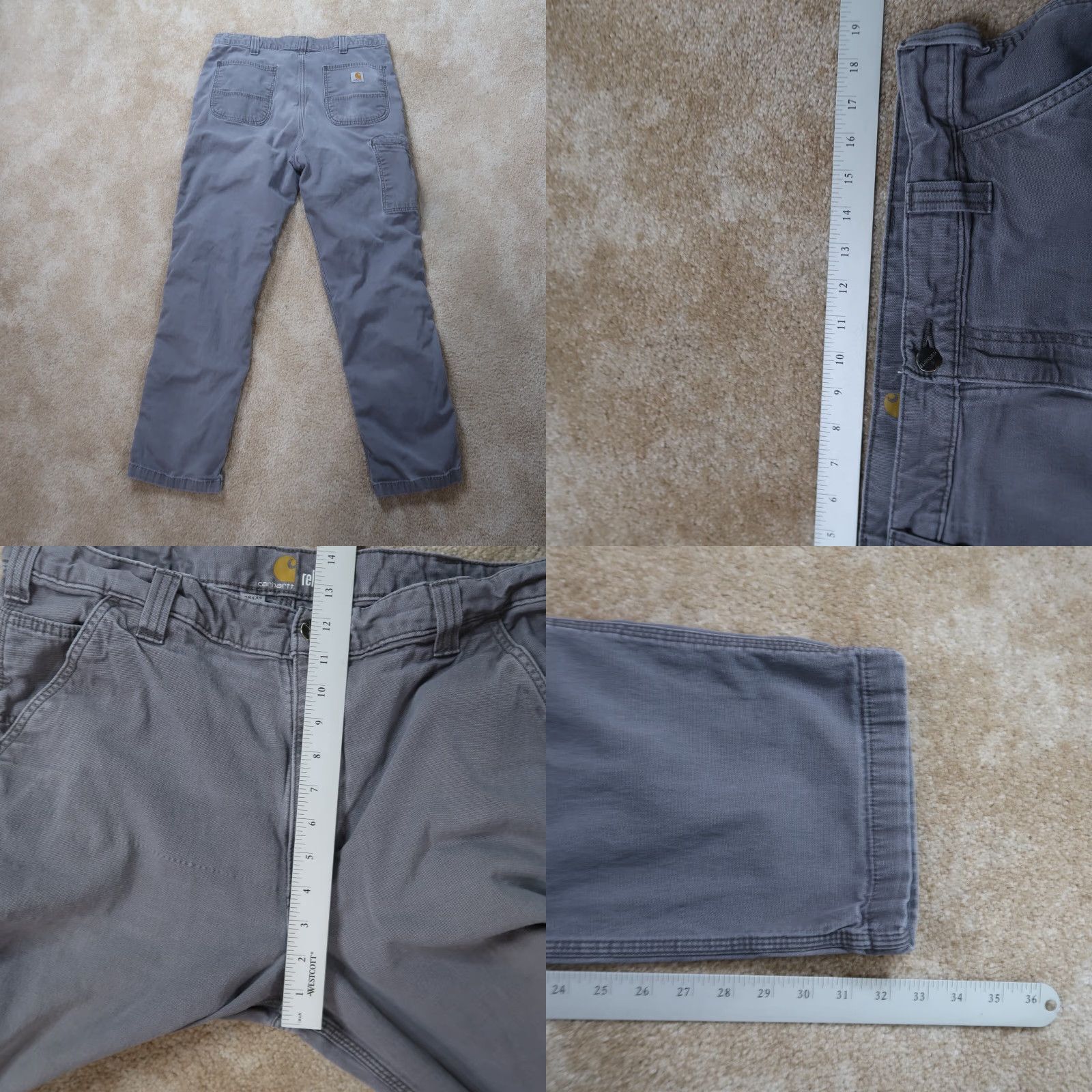 Carhartt VINTAGE Carhartt Relaxed Fit Pants Mens 38x34 Gray Distressed Workwear Straight Leg Size US 38 / EU 54 - 8 Thumbnail