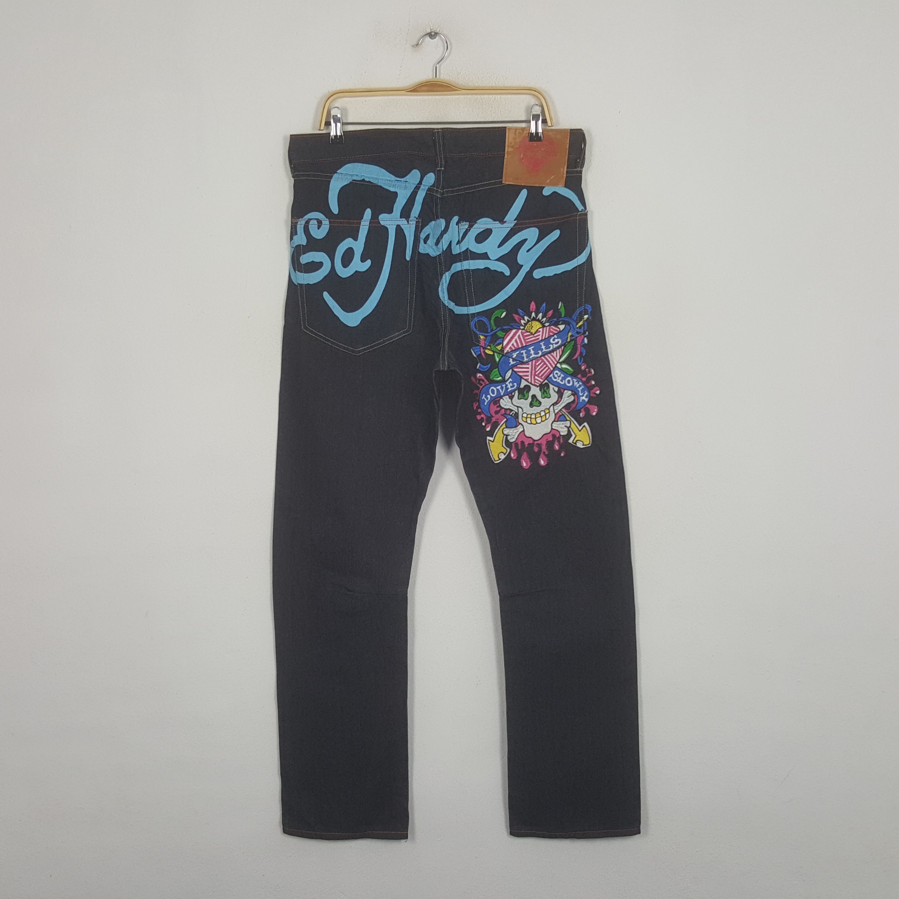 Christian Audigier × Ed Hardy × Vintage Vintage Ed Hardy by Christian Audiger Baggy Denim Jeans Size US 36 / EU 52 - 1 Thumbnail