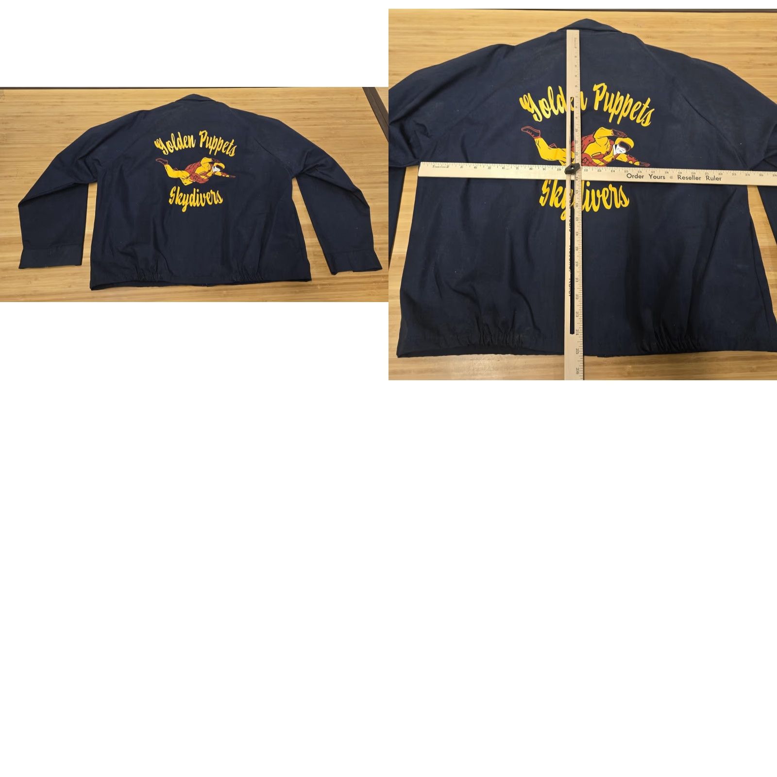 Vintage VINTAGE Printwear Jacket Mens XL Navy Golden Puppets Skydivers Graphic Cotton Size US XL / EU 56 / 4 - 8 Thumbnail