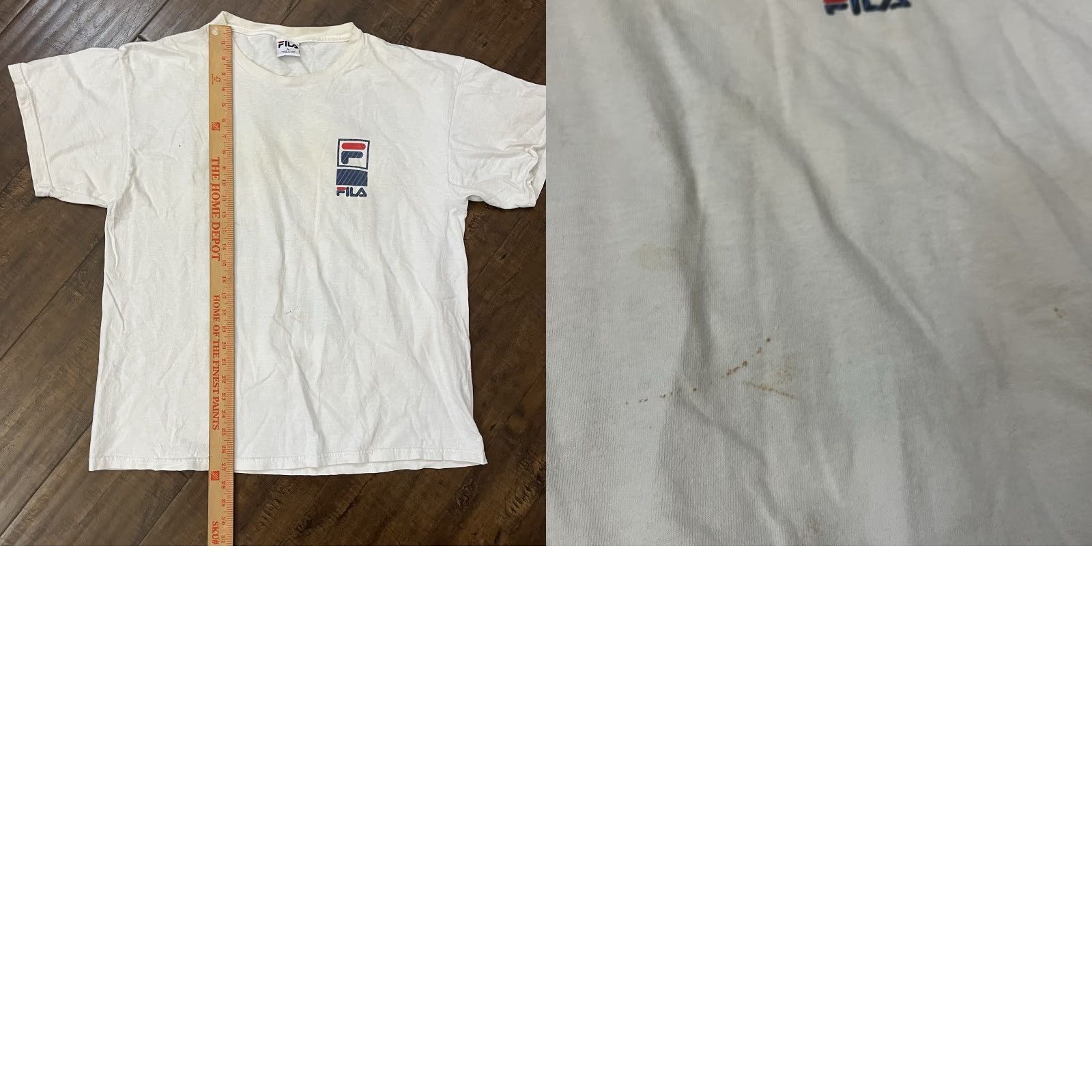Fila VINTAGE FILA T Shirt Men's Large White 90s Tennis Cotton Double Sided Made in USA Size US L / EU 52-54 / 3 - 8 Thumbnail