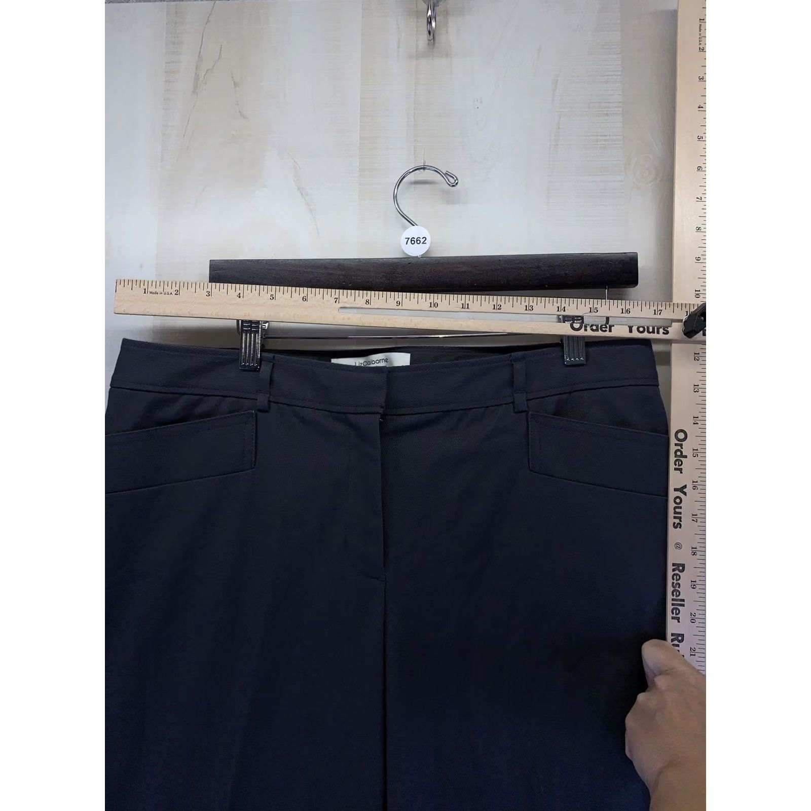 Liz Claiborne Liz Claiborne Jackie Gray Stretch Straight Leg Pants Womens Size 14P NWT-7662 Size 36" / US 14 / IT 50 - 2 Thumbnail